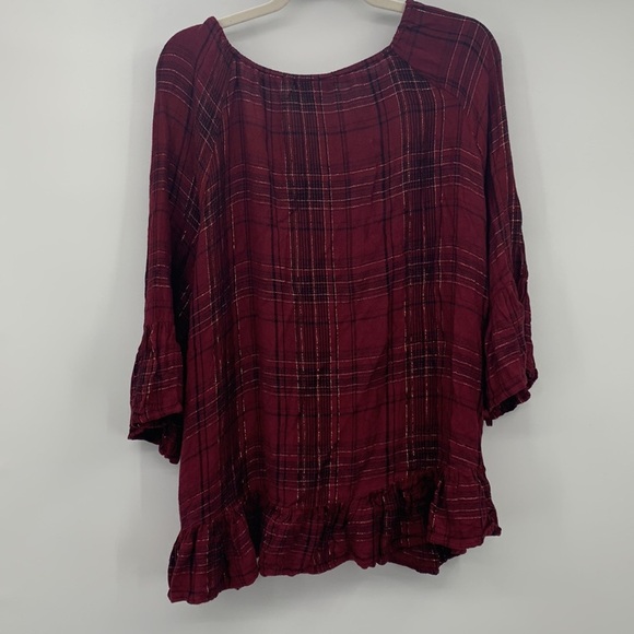 Style & Co Women Plaid Blouse Size 2x - Picture 2 of 4